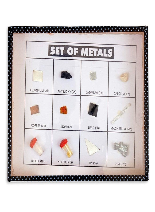 SquareDrop Set of Metals with All Metal Samples in Wooden Box - Chemistry - Physics Teaching Hands-On Tools for Students and Teachers - Image 1